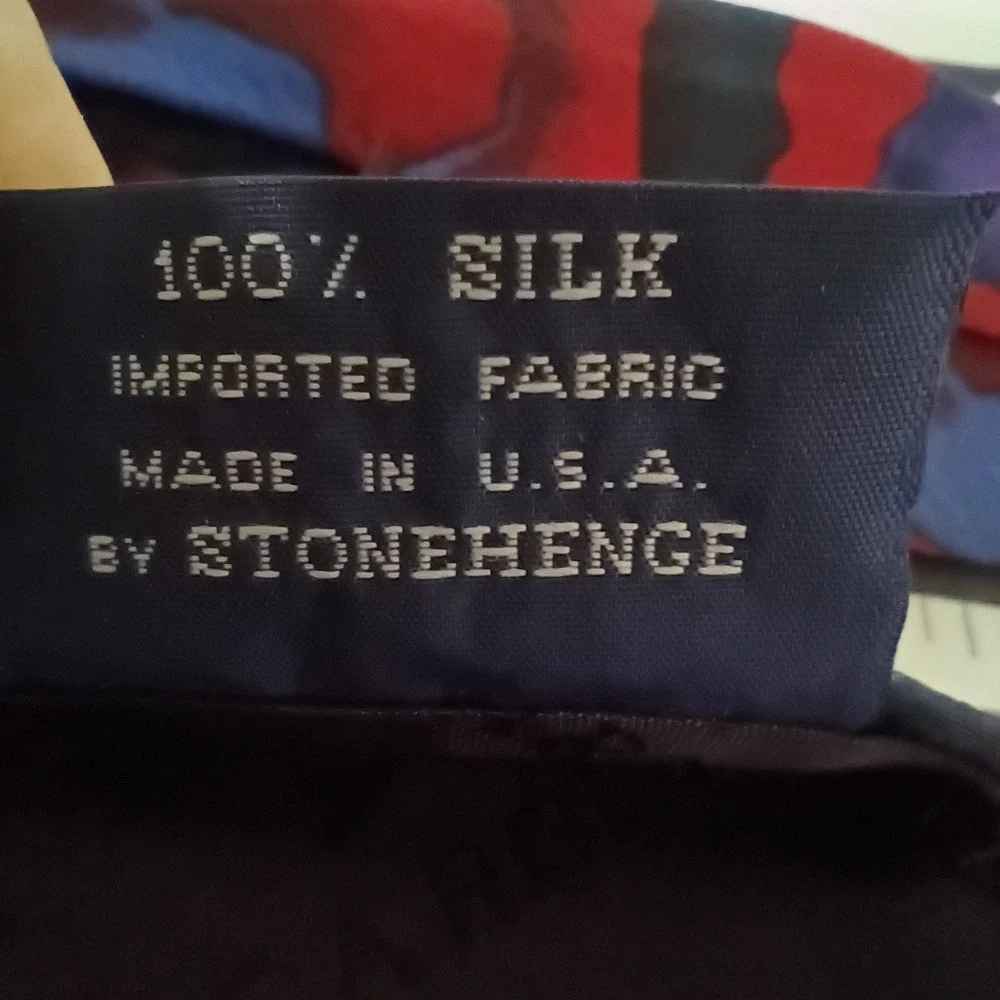J. Garcia Silk Tie Mens Burgundy Purple Abstract Shangri-La Vintage Artistic